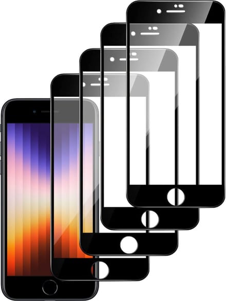 Screenprotector geschikt voor iPhone SE 2022 / SE 2020 – Full Screen Protector Tempered Glass - 4 Stuks