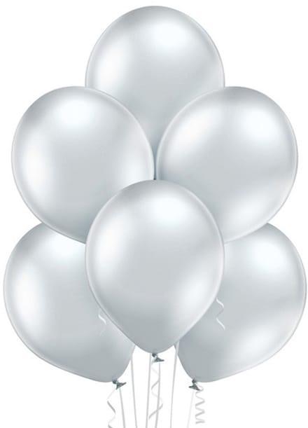 Standaard Ballonnen (30cm) - 601 Glossy Zilver - 100 stuks
