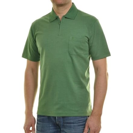 Ragman Uni Easy Care Zipper Poloshirt Pima Cotton Mix Emerald / male