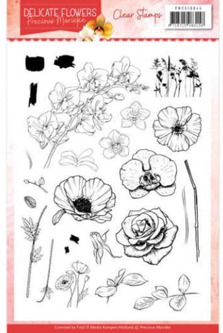 Precious Marieke - Clearstamp - Delicate Flowers - PMCS10044