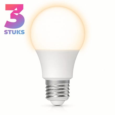 3x Peertje Led-lamp E27 - 9W - Koel Wit Licht (4000K) - 802 lm - 10 jaar - Niet Dimbaar