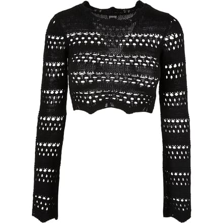 Urban Classics - Cropped Crochet Knit Crop top - 4XL - Zwart