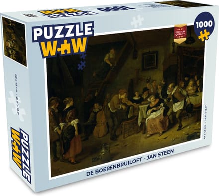Puzzel De Boerenbruiloft - Jan Steen - Legpuzzel - Puzzel 1000 stukjes volwassenen