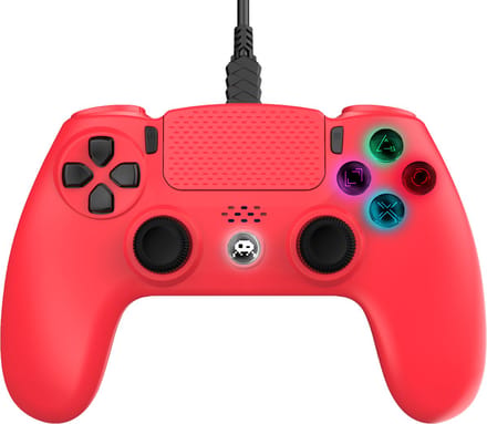 Freaks and Geeks Controller - Verlichte Knoppen - Vibratie - Touchpad - 3.5mm Jack - Rood - PS4