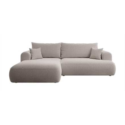 Hoekbank Philipa links bouclé met slaapfunctie | Selsey Design