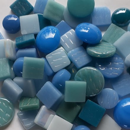 Aqua 500 gram BULK Glas Mozaiek steentjes mix