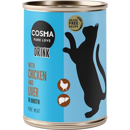 6x100 g Cosma Drink Kip en Kippenlever Katten Natvoer