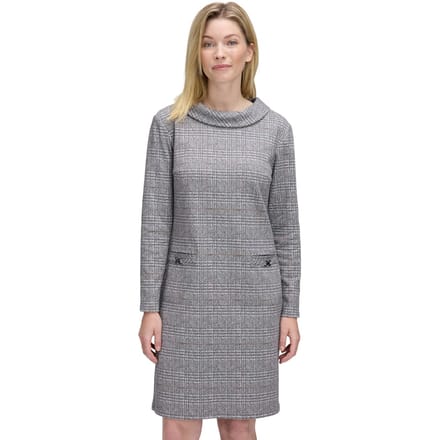 Jersey jurk van ruitjacquard - grijs / gemêl. - Gr. 46 van Goldner Fashion