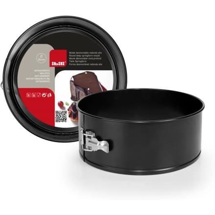 Moule Démontable - Ibili - 820920 - Acier Anti-Adhérent - 20 cm - Noir - 10 cm de Hauteur noir