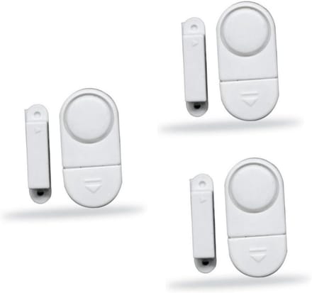 Draadloze Deuralarm - Raamsensor Alarm - Inbraakpreventie Thuis - 90 dB Sirene - 3 stuks - Wit