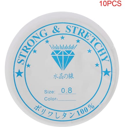 Fil Élastique en Cristal Transparent Fil de Perles pour la Fabrication de Bijoux (0,8 mm * 8 m) white