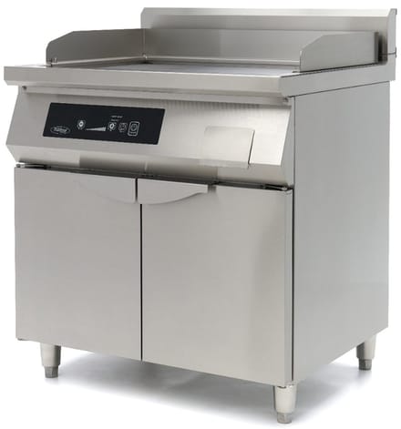 Inductie Grillplaat 700 - Glad en Gegroefd - 10000W - Dubbel - met Onderstel
