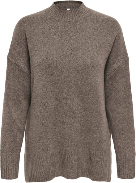 Only Trui Onlhazel Ls Highneck Overs Pull Knt 15352853 Brown Lentil Dames Maat - M