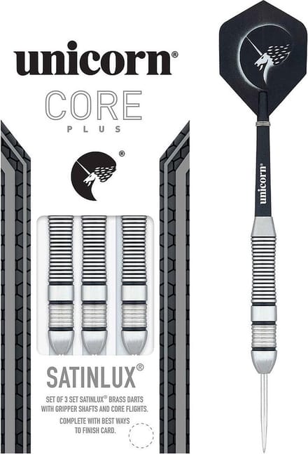 Unicorn Core Plus Satinlux Brass - Dartpijlen
