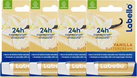 Labello Vanilla buttercream 4.8G - 4 stuks