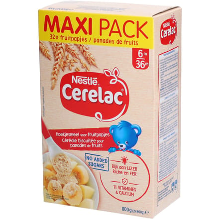 Nestle Cerelac Granen Biscuitkruimeltjes Baby 4+ Maanden Maxi Pack 800g