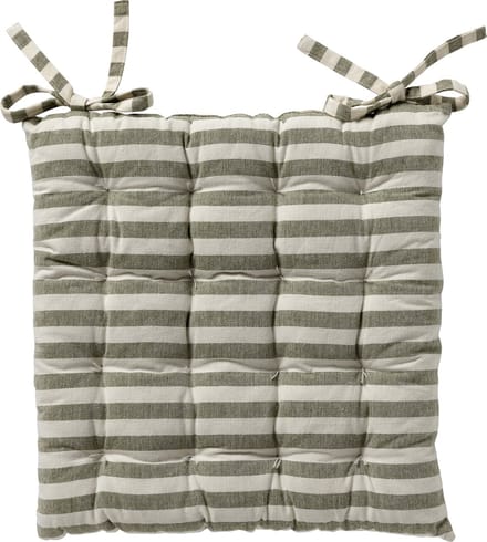 Dutch Decor - COOPER- Matraskussen met gestreept motief- Olive Branch - vierkant - 40x40 cm - Zitkussen