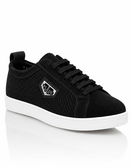 Perforated Suede Low-Top Sneakers