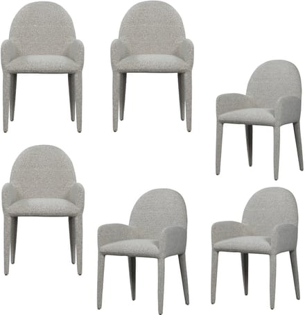 vtwonen Elegance Eetkamerstoelen - Polyester - Greige - Set van 6