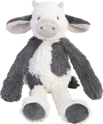 Happy Horse Koe Casper Knuffel 28cm - Wit/Grijs - Baby Knuffel