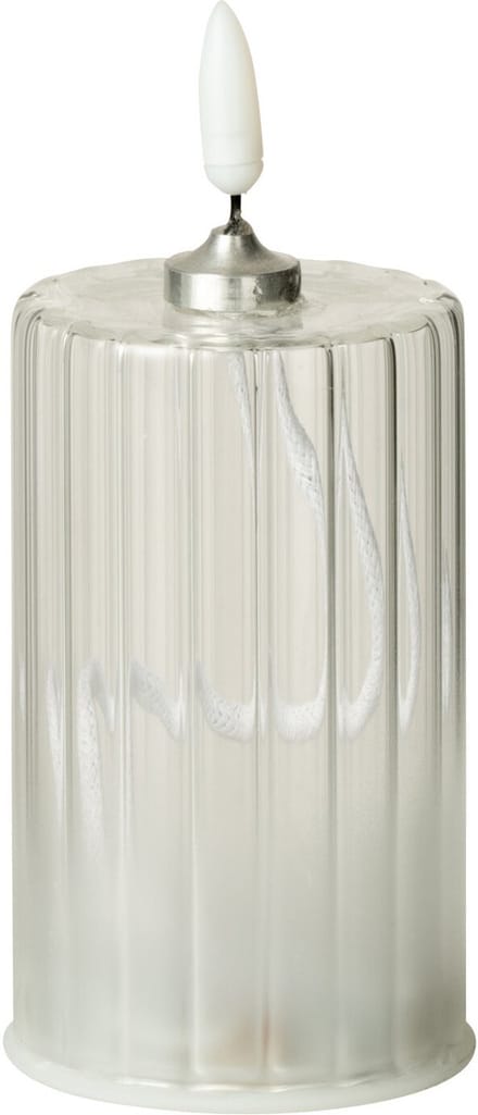 J-Line kaars Strepen - glas - transparant - small - LED