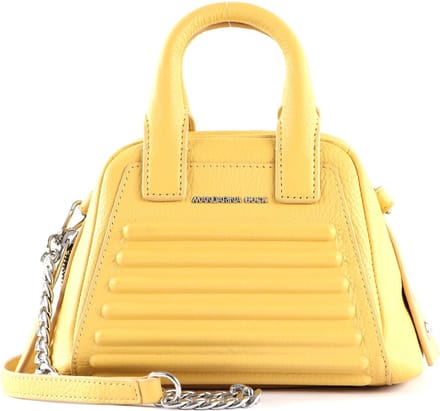MANDARINA DUCK Leren Handtas Schoudertas I-Con Crossover Ochre Lichtgeel