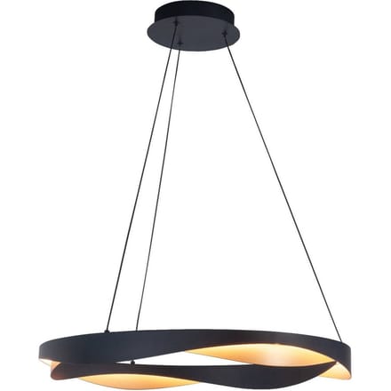 HighLight LED hanglamp Ascoli, Ø 64 cm, zwart/goud, metaal, dimbaar