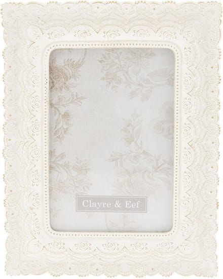 Clayre & Eef Fotolijst 10x15 cm Wit Kunststof
