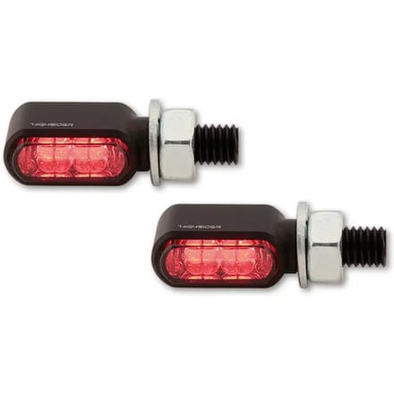 Motorfiets achter LED-knipperlichten Highsider Little Bronx