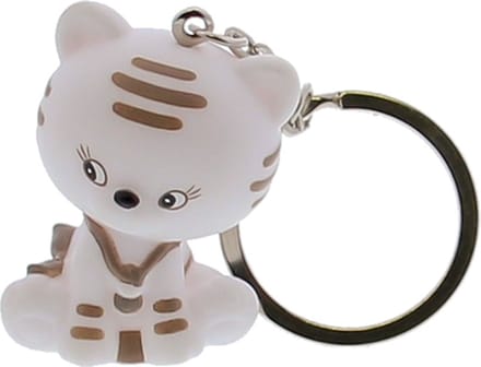 Sleutelhanger kat "Kitty" wit (10 stuks) Uitdeelgeschenkjes - Geboorte - Doop