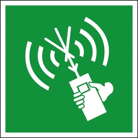Draagbare meldingsradio bord - kunststof - E051 100 x 100 mm