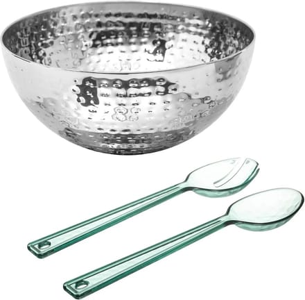 Secret de Gourmet Slakom/serveerschaal en slacouvert - RVS - D29 cm