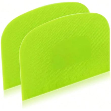 2 stuks Deegschraper Kom Voedselveilig Plastic Deegsnijder Flexibele Bank Multifunctionele Voedselschrapers voor Brooddeeg groen