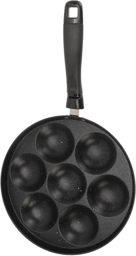 Omelet Pan - Eierpan Koekenpan - Ontbijt Maken - 7 Gaten - 26 cm - Zilver