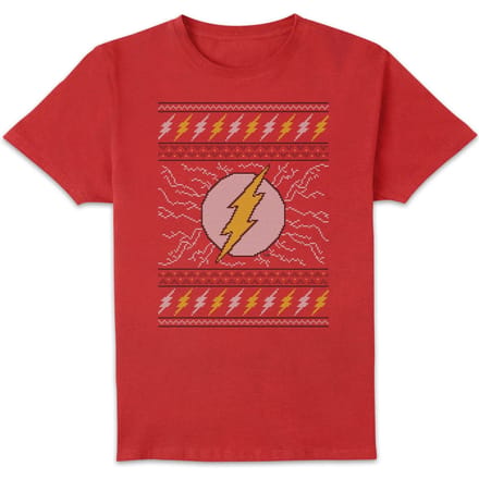 DC Flash Knit Men's Christmas T-Shirt - Red - L