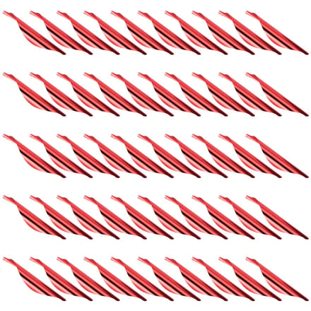 50 plumes de flèche de 6 cm (2,4 pouces) à spirale, à monter soi-même, pour arc de compétition et arc recourbé. Accessoire rouge. rouge
