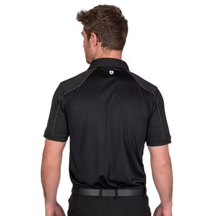 Island Green Heren Gestikt Golf Poloshirt (Zwart)