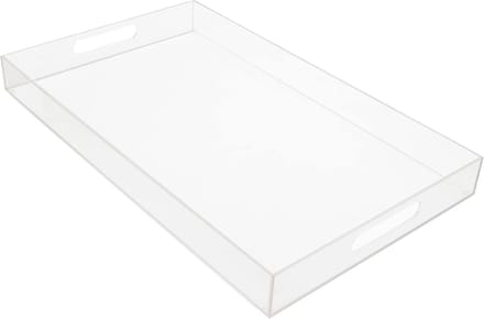 Famanu – Extra groot acryl dienblad met handvatten – Koffie- en thee organizer – Transparant