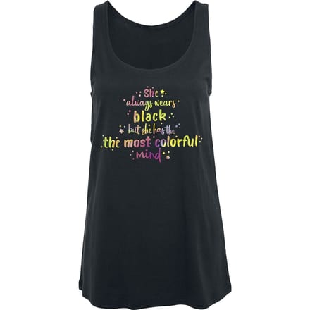 Sprüche - Fun Top - Colorful Mind - M tot 4XL - voor Vrouwen - zwart