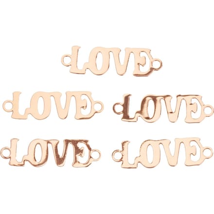 Connector "Love", 5 stuks - Roségoud