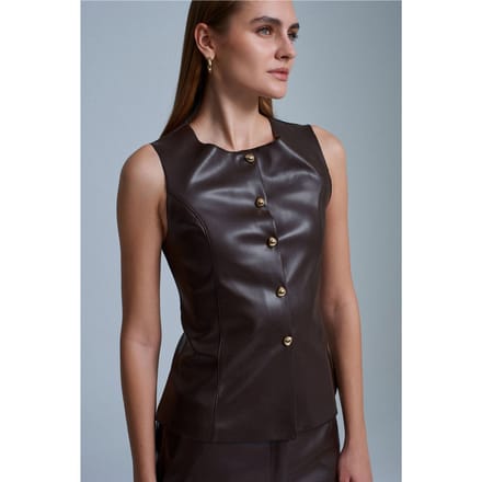 Aansluitende Nepleer Knopen Vest