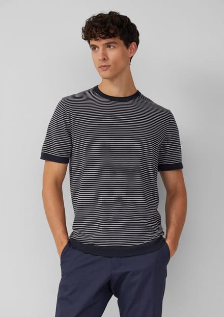 s.Oliver BLACK LABEL - Heren pull - Maat L - Mannen - MARINE - katoen