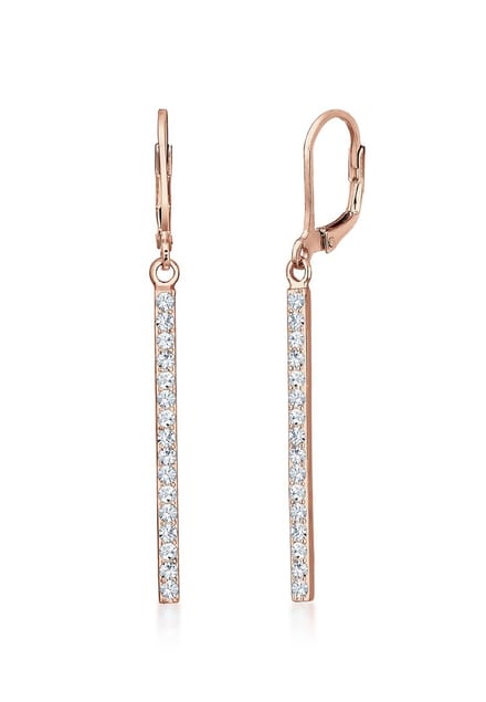Elli Dames Oorbellen Geo-Staaf Sparkling Kristallen 925 Zilver