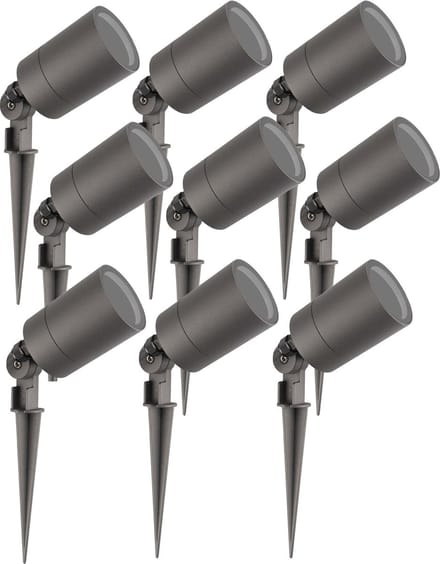Ledvion - 9X LED Prikspots - Antraciet - IP65 - 5W - GU10 - 2M