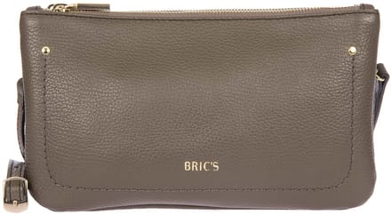 BRIC'S Leren schoudertas Gondola Violetta Shoulderbag Swamp Taupe