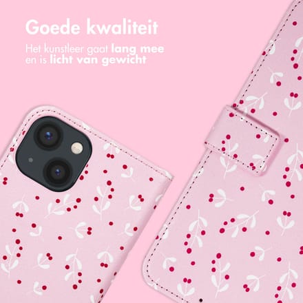 imoshion Hoesje - Geschikt voor Apple iPhone 13 - Design Bookcase smartphone - Blush Berries