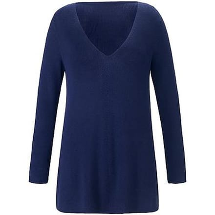 Trui in A-lijn V-hals Van Emilia Lay blauw