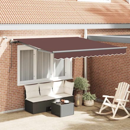 vidaXL - Uitschuifbare - luifel - Bruin - 300 - x - 250 - cm - Polyester