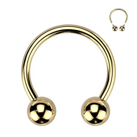 Piercing titanium horseshoe rond basis 10x16 - goud - LMPiercings