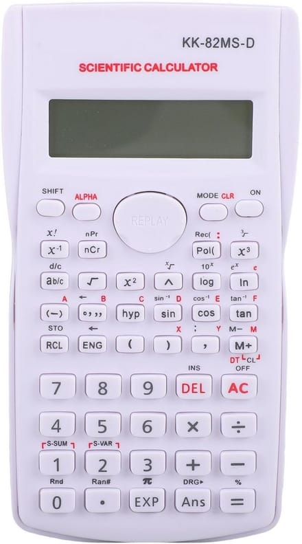 Wetenschappelijke Rekenmachine - Studenten Rekenmachine - Examens Maken - 240 Functies Groot Display - 12 Cijfers - Wit